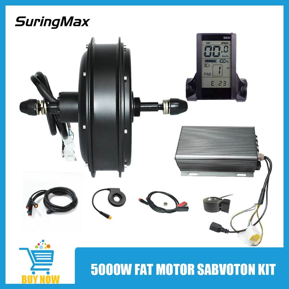 5000W Hub Motor Kit 50H Fat Tire 170mm 190mm E Bicycle 72V 100A Sabvoton Controller Electric Motorcycle Ebike Conversion Parts