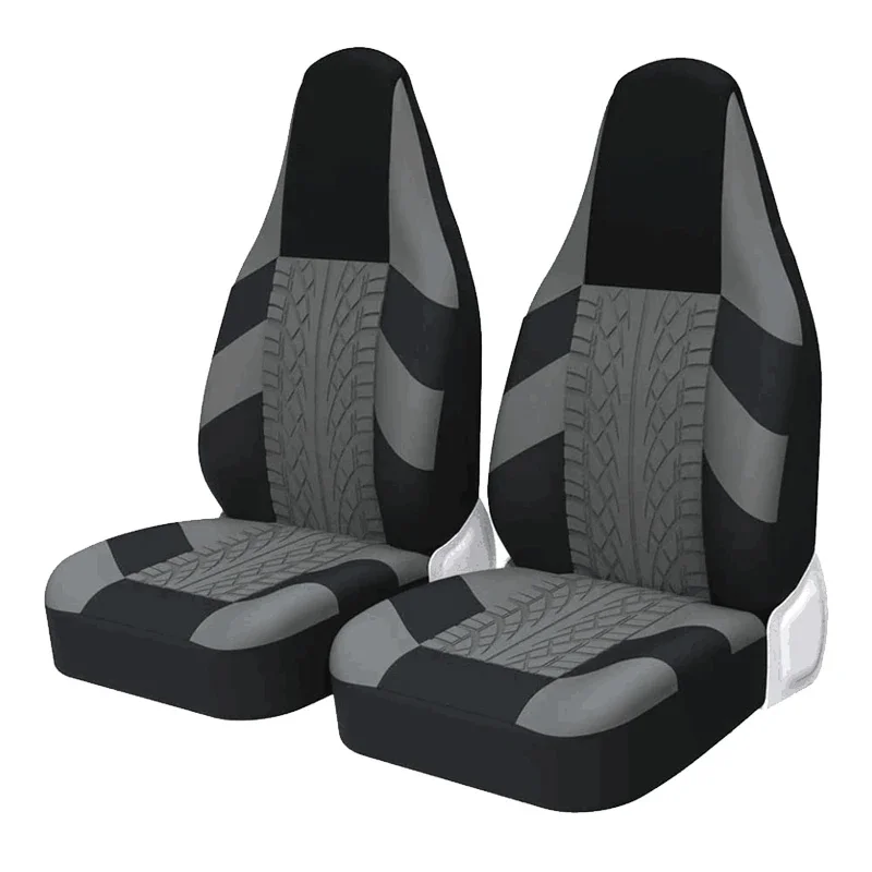 AUTOYOUTH 2PC Pokrowce na fotele samochodowe Bucket Gray Tire Style Dla INSIGNIA A (G09) Dla POLO (6R1, 6C1) Dla A4 B7(8EC) Dla LAGUNA II — zdjęcie 2