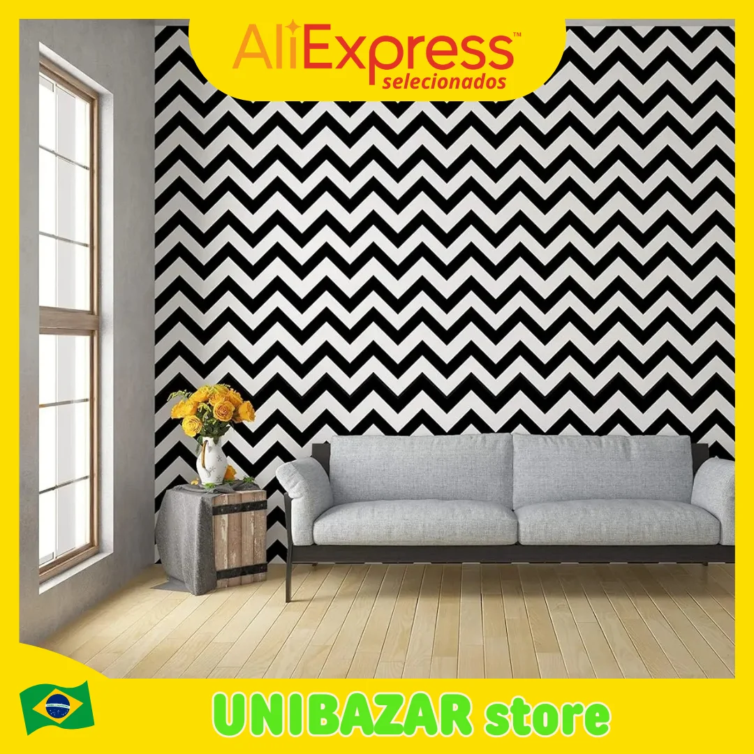 Waterproof Washable Geometric Chevron Sticker Wallpaper Bedroom, Living Room and Furniture Decorative Tape 5 Meters x 45cm Realistic