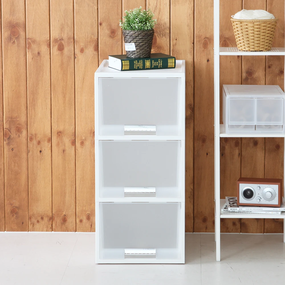 [Made in Korea] Changshin Living Fine Narrow Drawer 36cm (Size 2 3-Tier) White efficient tidy easy to assemble