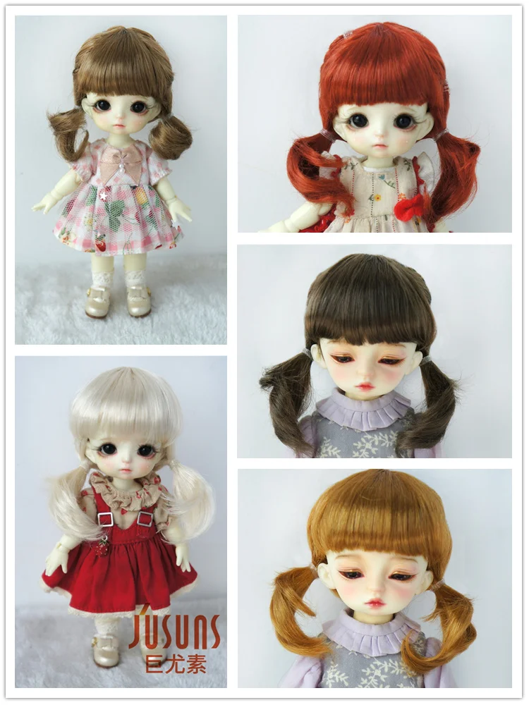 JD589 1/12 1/8 1/6 1/4 Cute Braids BJD Synthetic Mohair Wig Tiny Lati OB11 YOSD MSD Hair 3-4inch To 7-8inch Doll Accessories