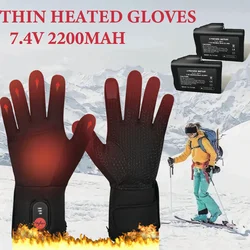 Guantes Térmicos finos con batería recargable para hombres y mujeres, guantes eléctricos para senderismo, calefacción para esquí, Camping, trabajo, ciclismo de nieve