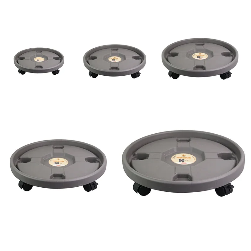 Roues universelles pour Pot de fleur, plateau rond en plastique, support pour Pot de fleur robuste, support mobile pour plantes en Pot roulant avec rouleaux