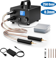 250 Gears Spots Welding Machine Double Capacitors Energy Storage Dual-pulse Welding 0.3mm Nickel face 18650 Battery Spot Welder