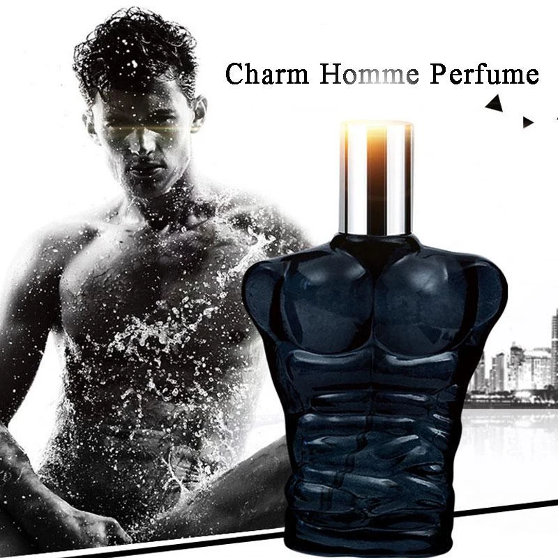 Perfume para hombre negro 100 ml, perfume muscular natural de larga duración, perfume ligero para hombre rico con ámbar, perfume en spray