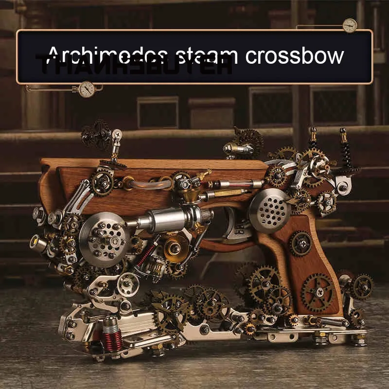 Creative Archimedes Steam Crossbow (Fireable) Steampunk Model Kit DIY Present Birthday Gift