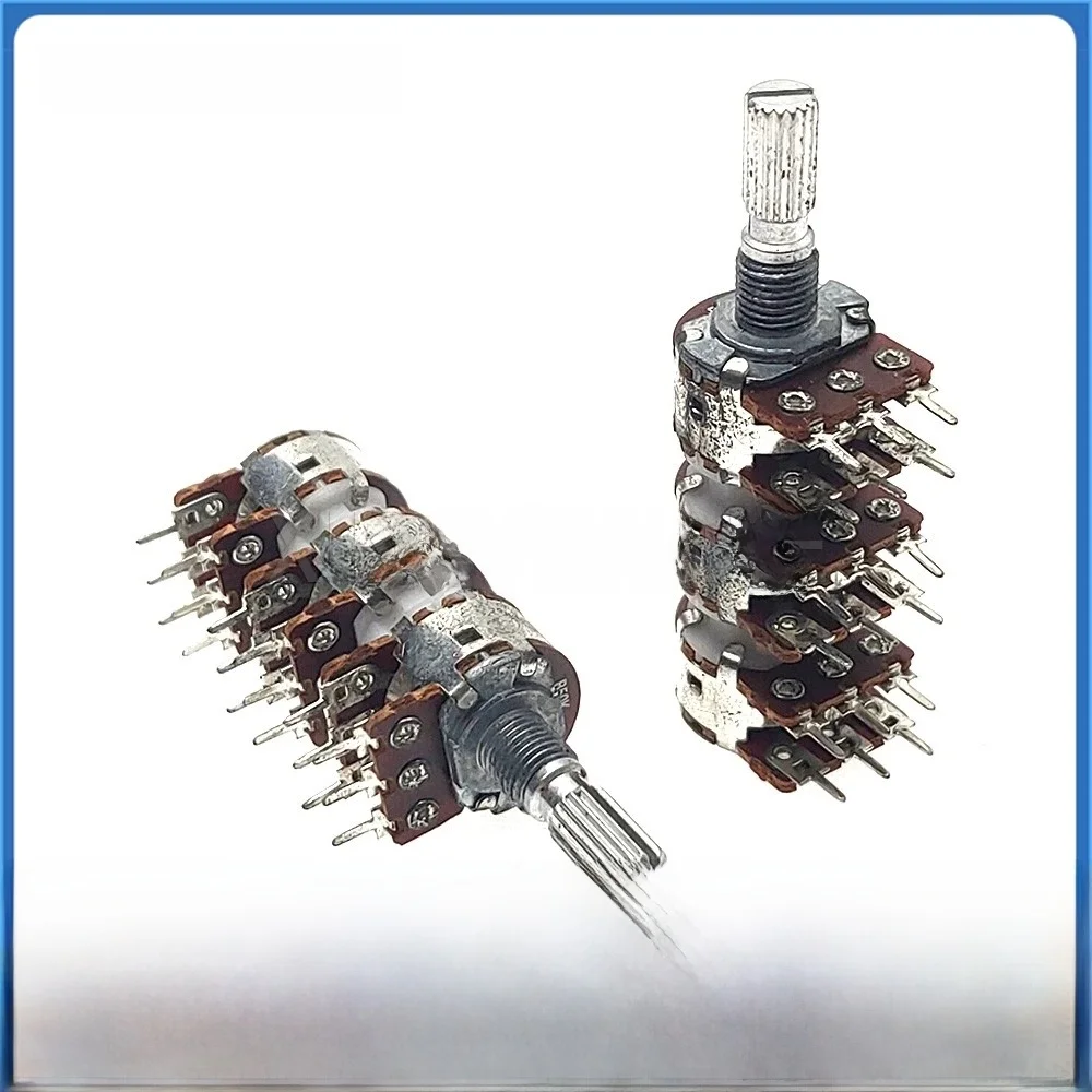 1 SZTUK WH148 16 Typ 6-kanałowy B50K Potencjometr głośności wzmacniacza mocy B50K * 6 18 pinów Długość wału kwiatowego 15MM — zdjęcie 2