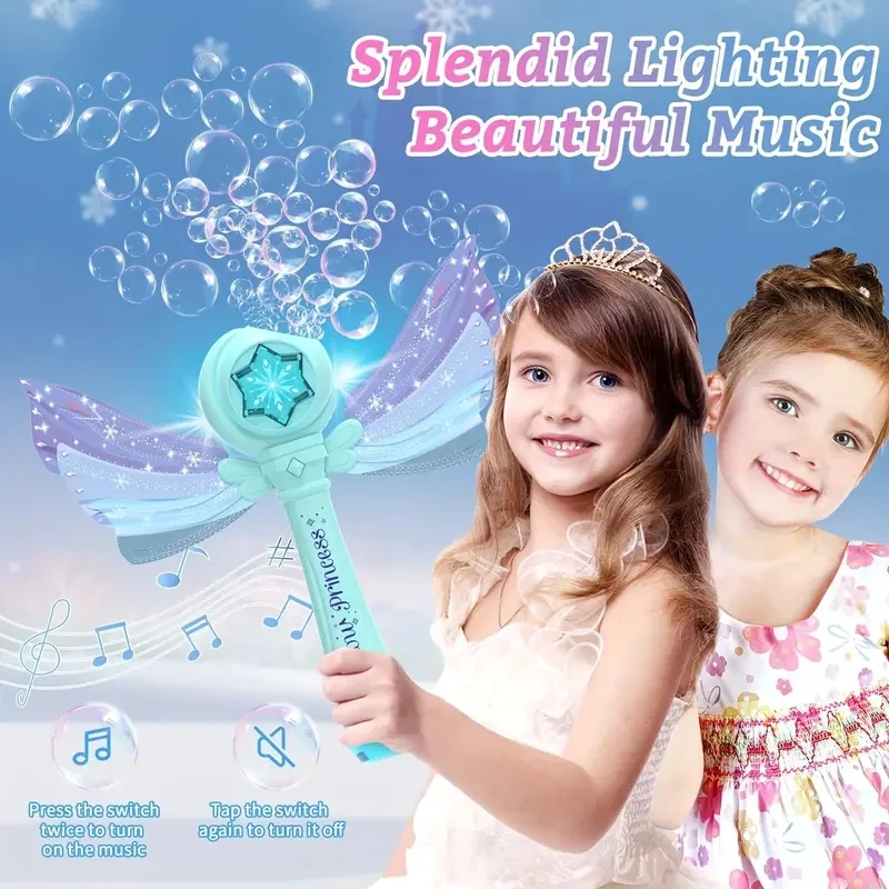 Kinderbubbelstaafje voor meisjes vanaf 3 jaar, oplichtende bellenstokje voor kleine meisjes, 3 jaar oud kinderspeelgoed - bubbelfeestcadeau