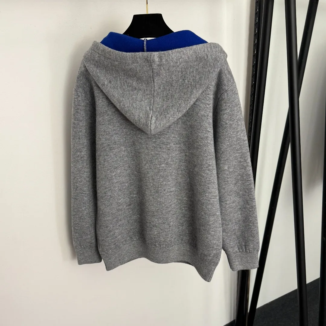 

25 Autumn/Winter Women's New Versatile Fashionable Solid Color Hoodie Hoodie Round Neck Knitted Sweatshirt hoodies women