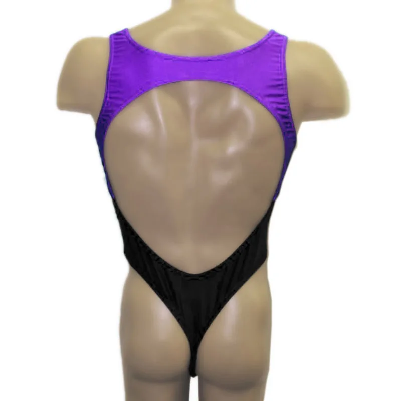 Mens G3951 bodysuit Thong Leotard Poly spandex High Cut Open Crotch