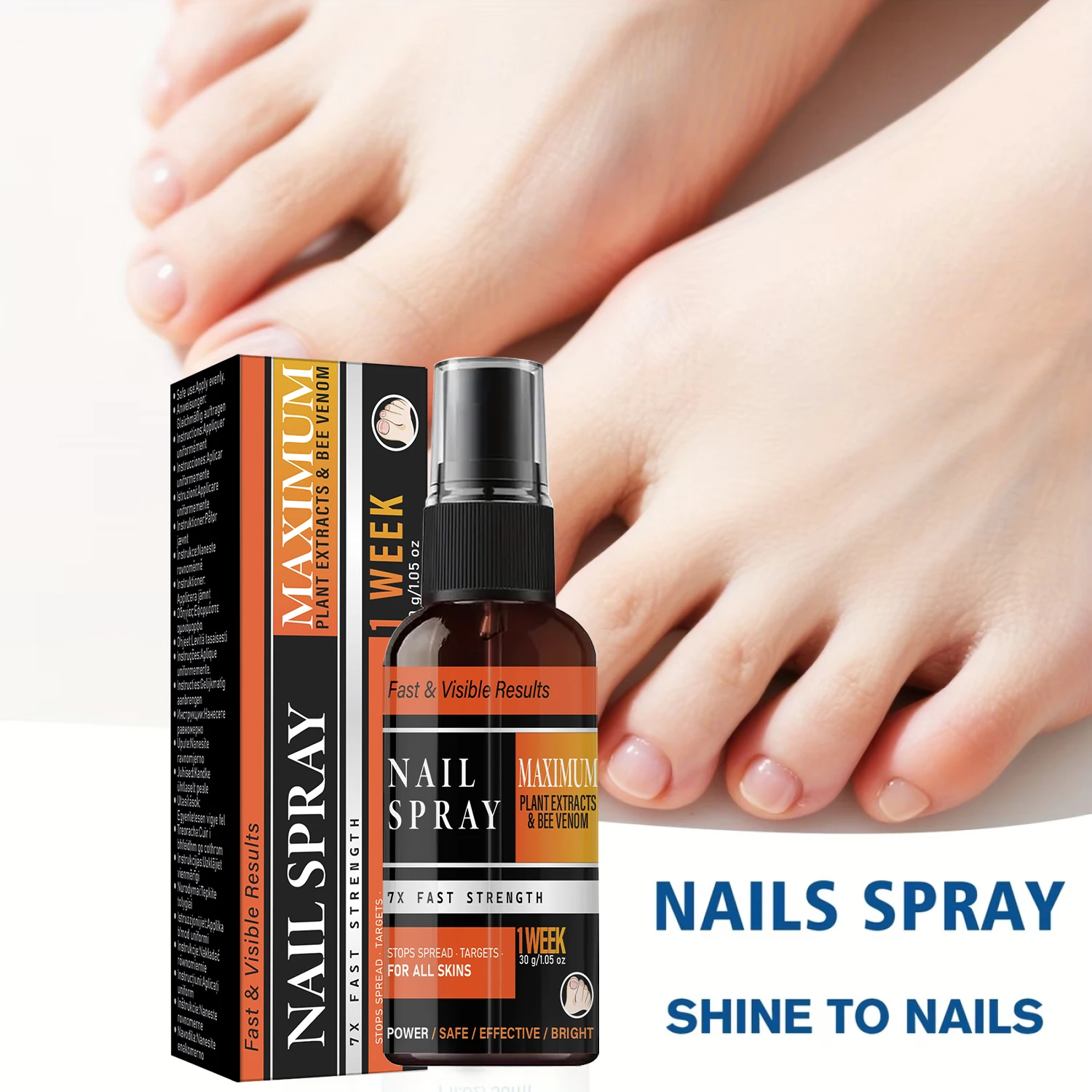 Nail Spray Fast & Visible Result, Strengthening & Repair with Bee Venom, Collagen & Hyaluronic Acid