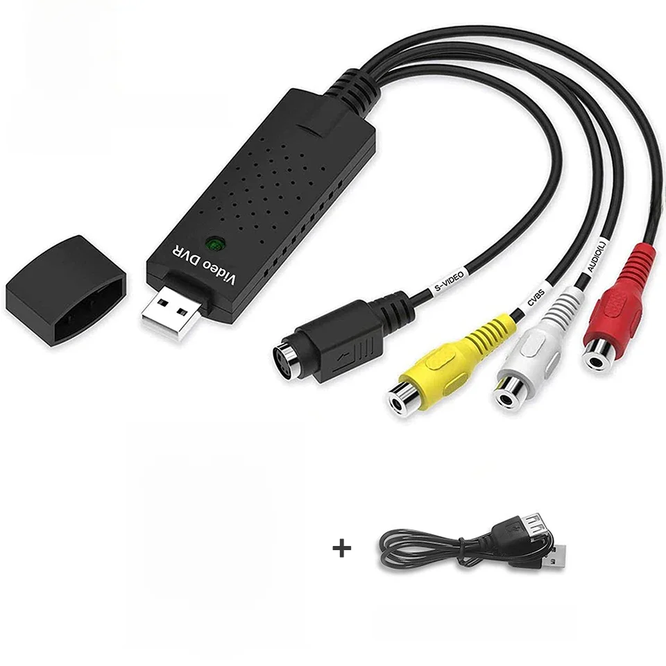 Carte de Capture Audio VHS vers convertisseur numérique USB 2.0, boîtier VHS VCR TV vers convertisseur numérique pour Win 7/8/10