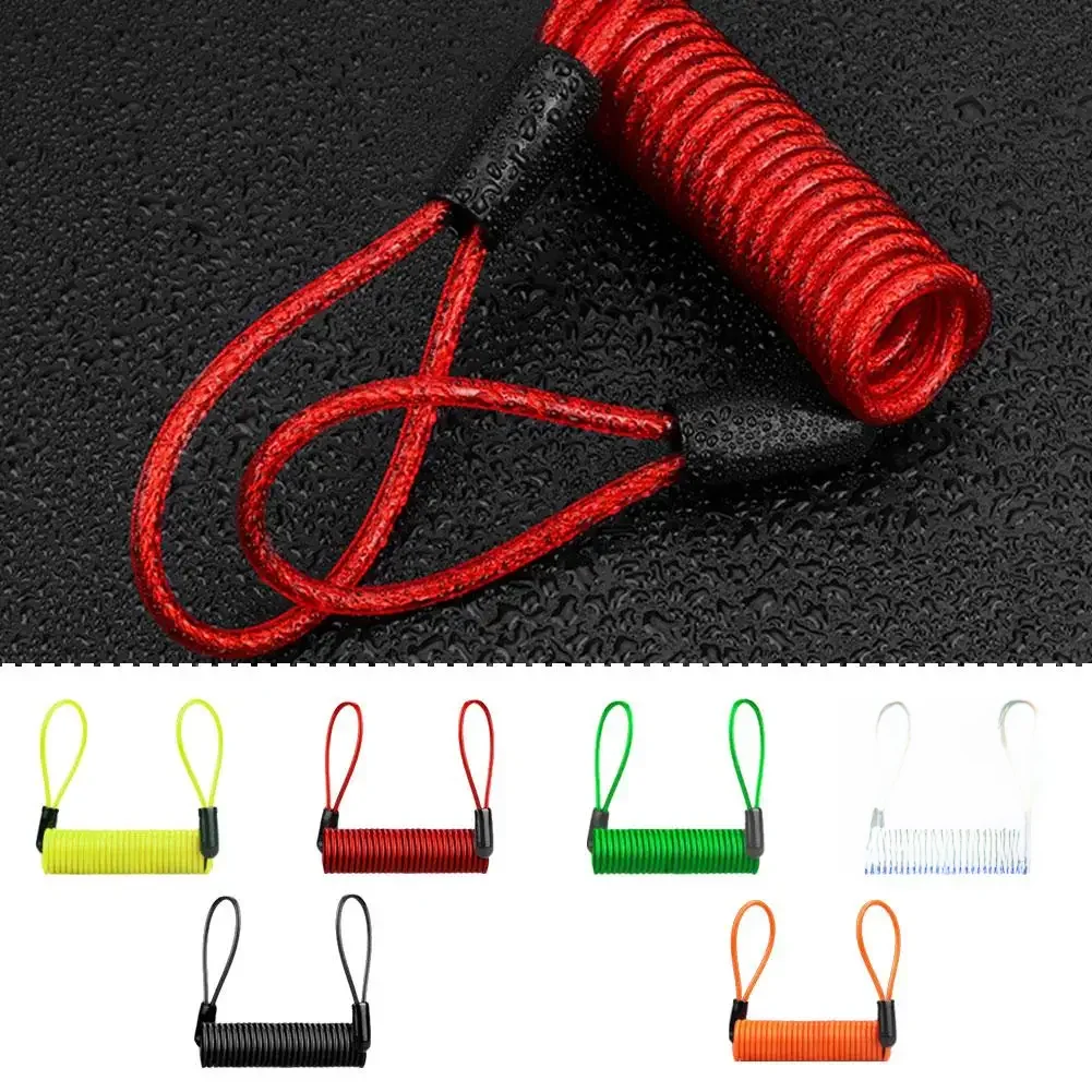 AliExpress 120CM Motorcycle Brake Disc Lock Scooter Reminder Cable Bicycle Spring Rope Bag Anti-Theft Cable Protection Alarm Locks