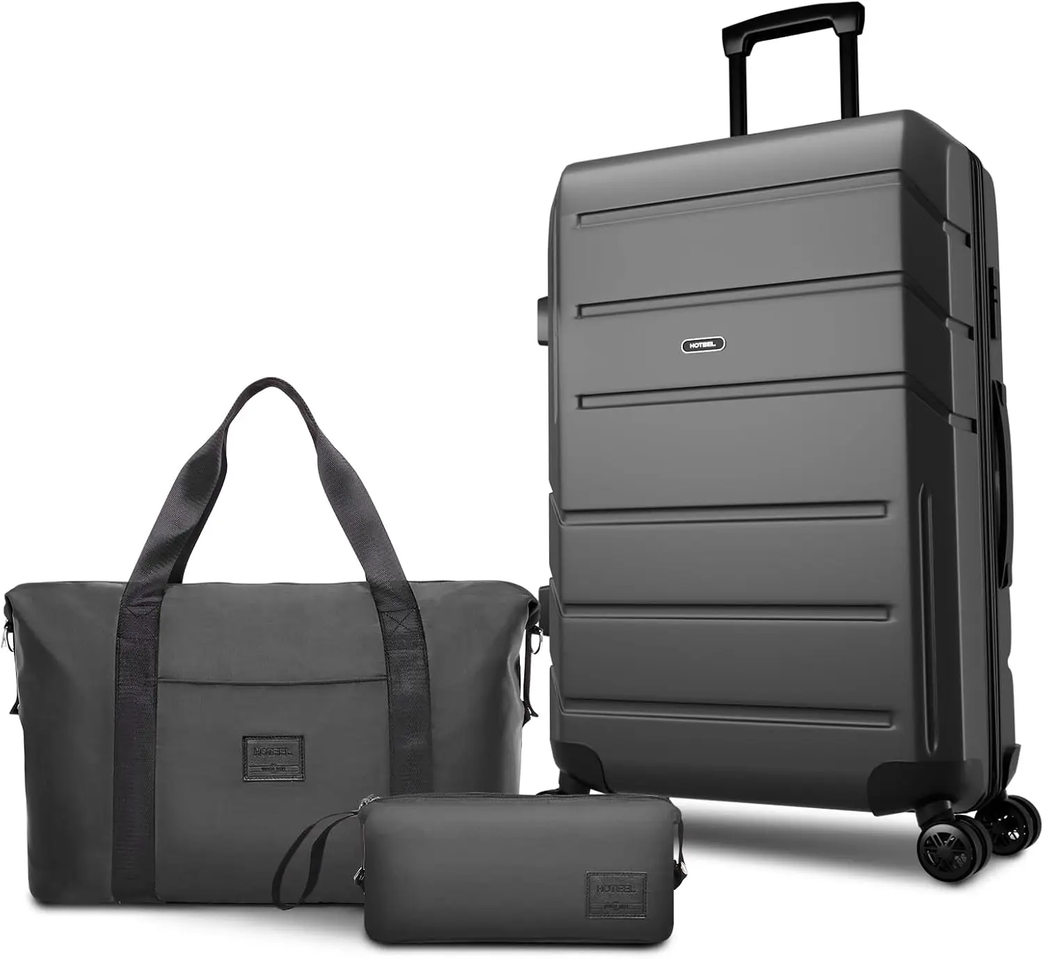 

HOTEEL 3 Piece Expandable Luggage Set, Hardshell Carry-on with TSA Lock & Spinner Wheels, Travel Collection with Duffel,Toiletry