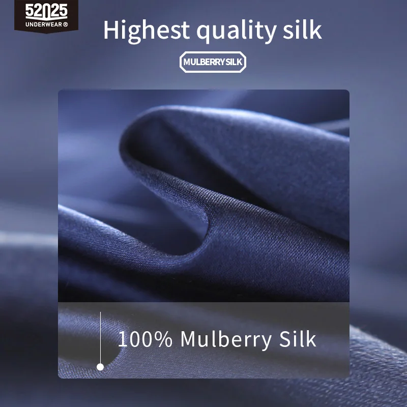 52025 高級シルクメンズショーツ – 100% マルベリーシルクラウンジショーツ、天然シルクパジャマショーツ、豪華な感触、日常の快適さ