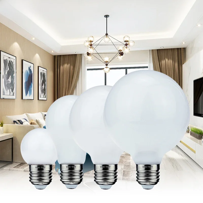 Lampada lampe à LED ampoule E27 3W 5W ampoule en verre laiteux A60 G80 G95 G45 Globe boule ampoule 110V-220V blanc froid/chaud Ampoule lumière LED