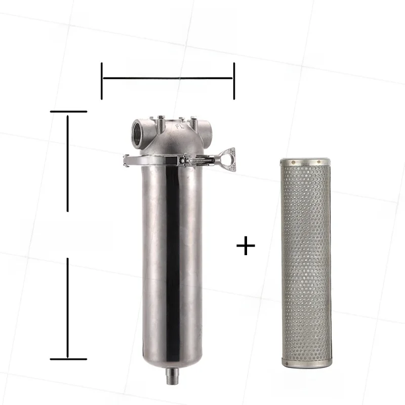 Boîtier de filtre à eau chaude en acier inoxydable 304, 10x2.5 pouces, 1/2 "3/4" 1 'pour haute température et haut débit