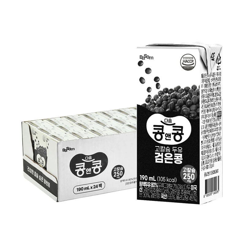 콩앤콩 고칼슘 두유 검은콩 190ml 24팩