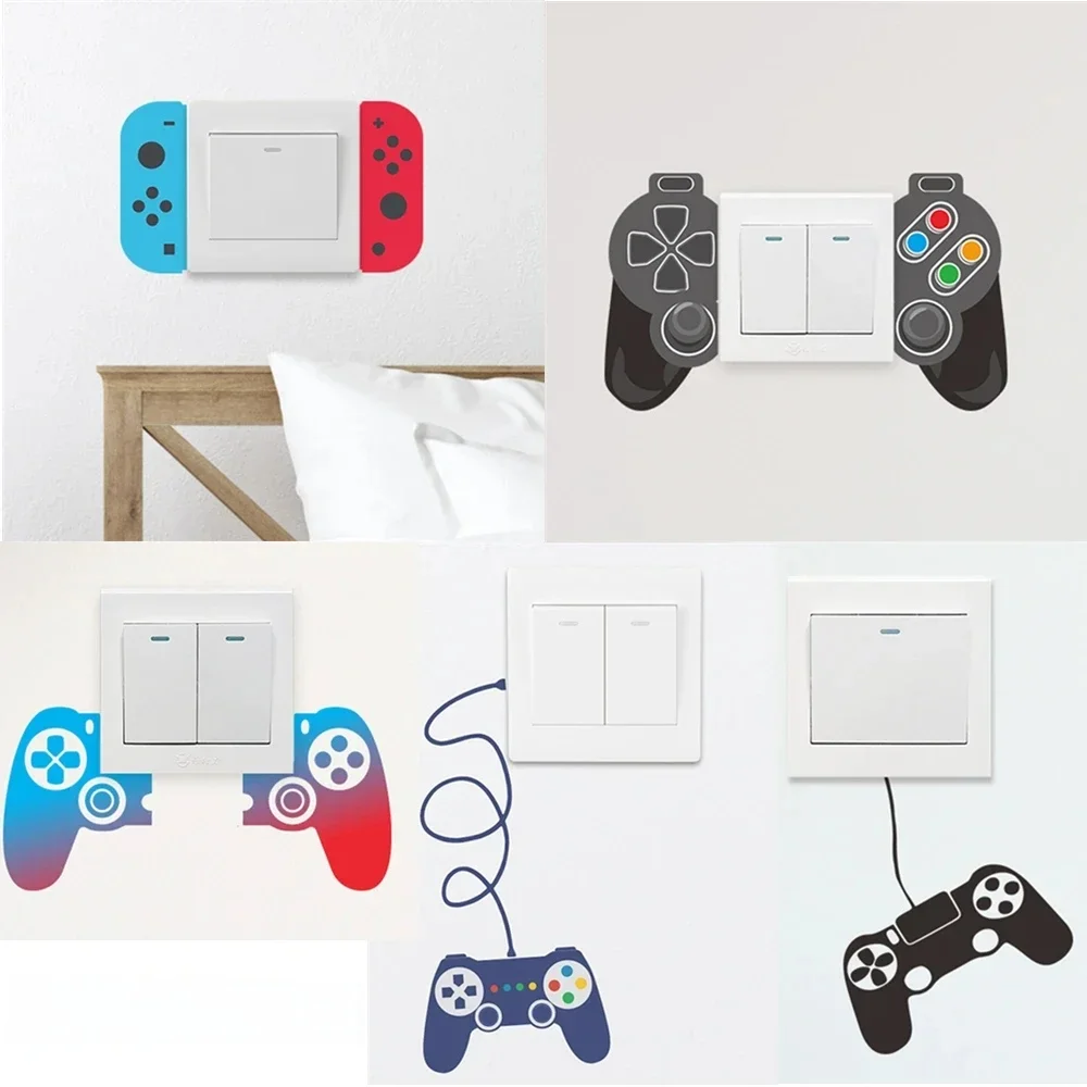 Autocollant de commutateur de contrôleur de Console de jeu en PVC, autocollant mural de salon et de chambre à coucher, autocollant décoratif amovible, cadeaux tendance