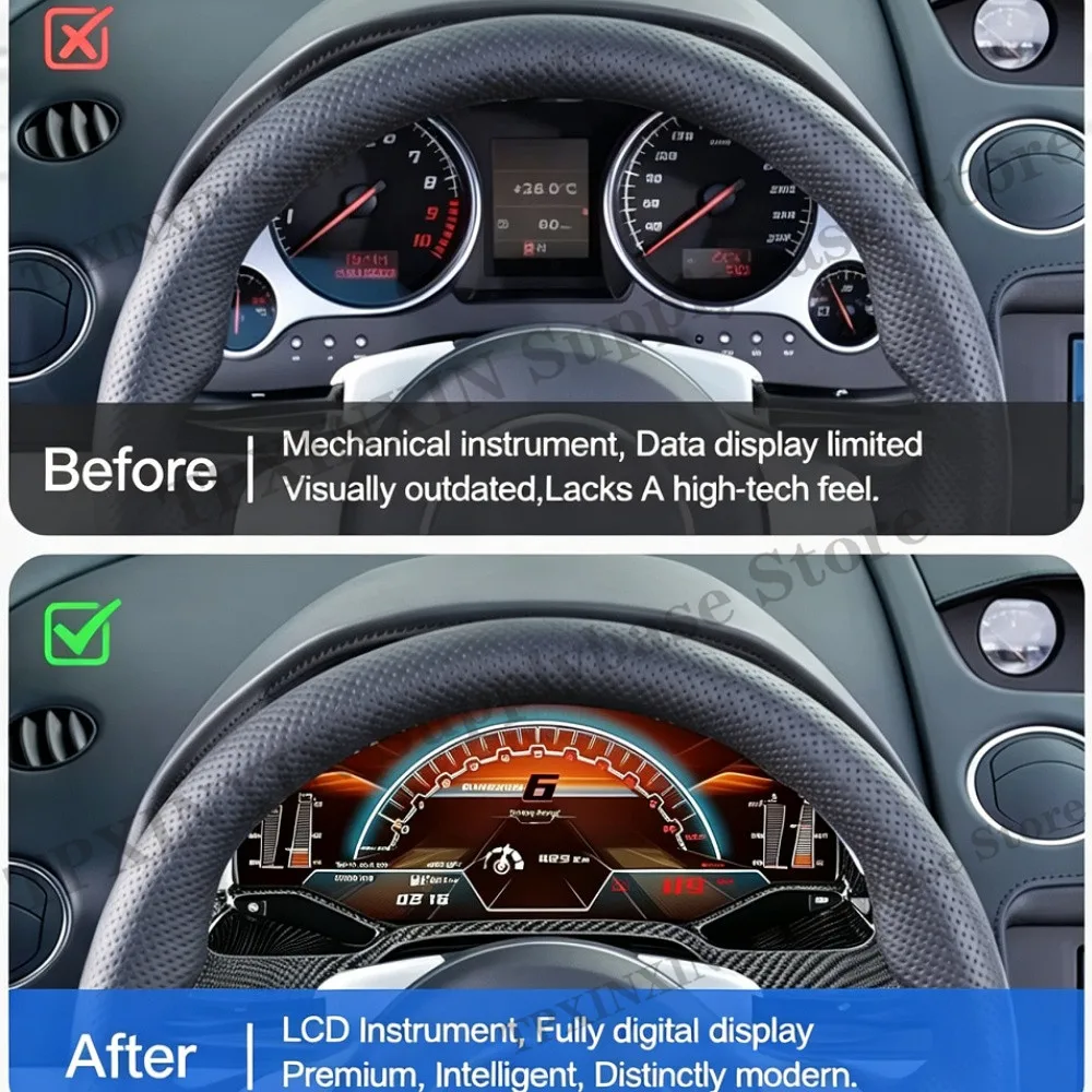 Full LCD Digital Dashboard SVJ Style Virtual Cockpit Digital Instrument Cluster For Lamborghini Gallardo LP560 2003~2013