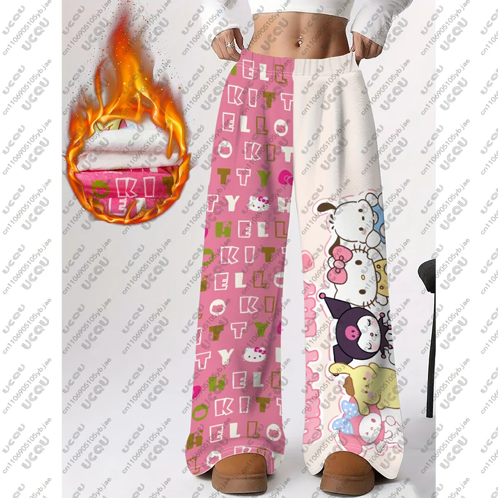 الخريف الشتاء الفتيات مرحبا كيتي Y2k السراويل عيد الميلاد الفانيلا منامة السراويل كبيرة الأذن الكلب عادية الدافئة سينامورول هدية المنزل