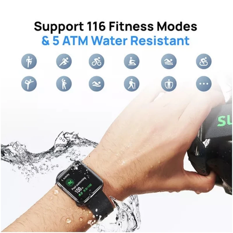 

2106 Maimo Watch Flow GPS Smartwatch 1.6" AMOLED Display Blood Oxygen Heart Rate Monitor Watch 225mAh Battery 5ATM