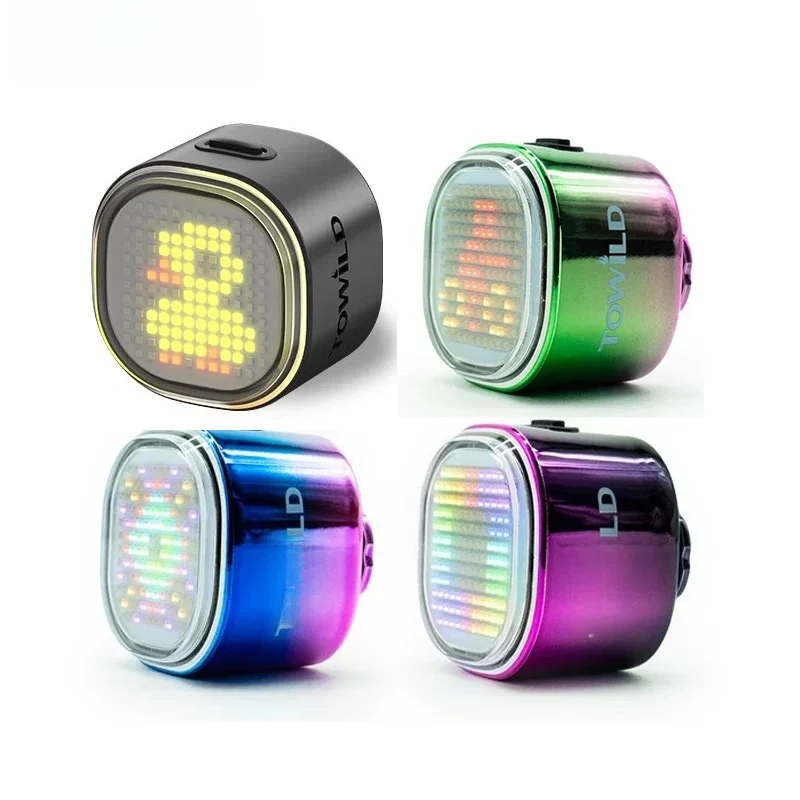 AliExpress TOWILD Customizable Intelligent Expression Taillights 140 LED Lights Smart Braking Sensor Multiple Colors Bicycle Rear Light