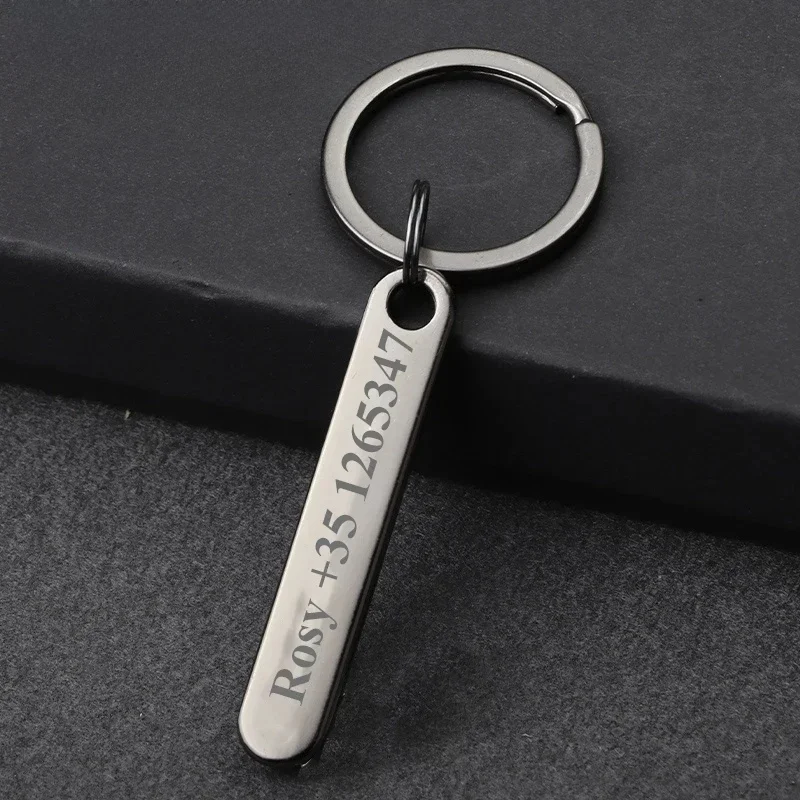 ALEX STREETER 1 STKS gratis gegraveerd logo metalen sleutelhanger op maat gemaakte autotelefoonnummer vriendje naam cadeau autosleutelhanger - afbeelding 2