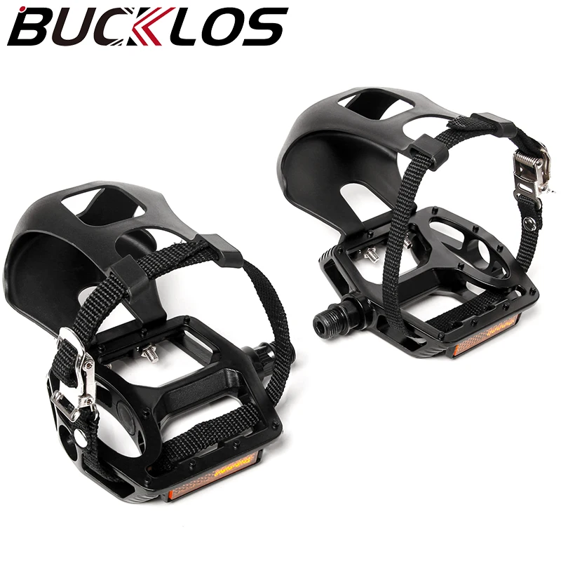 BUCKLOS Toe Clip Pedal Aluminum Alloy Bicycle Spin Pedal Non-slip Indoor Exercise Bike Pedals Dynamic Bike Pedals Bicycle Part