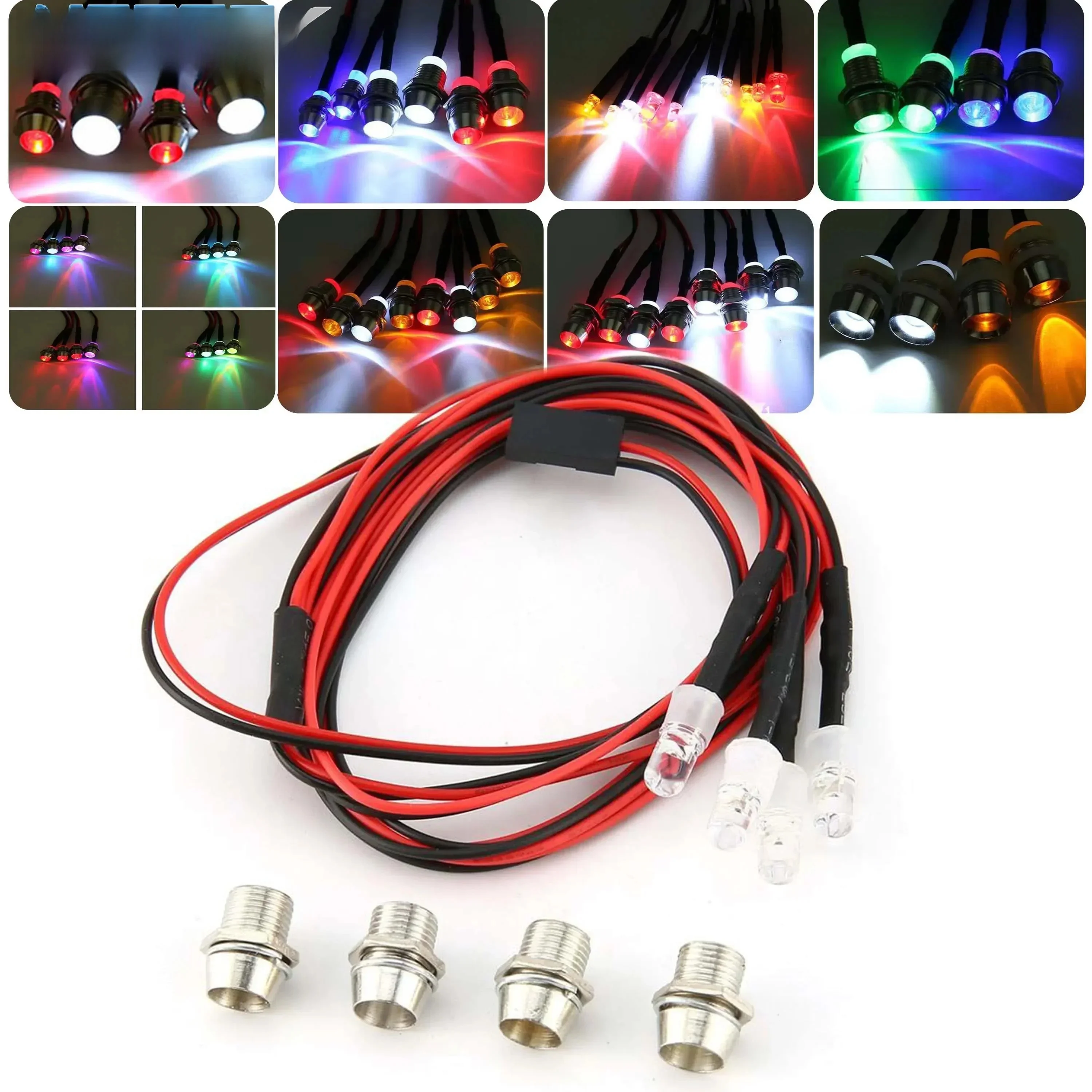 3mm 5mm 8mm 10mm RC voiture lumière LED lampe phare phare arrière ensemble pour 1/10 1/8 1/12 modèle chenille dérive HPI MN99 MN90 partie