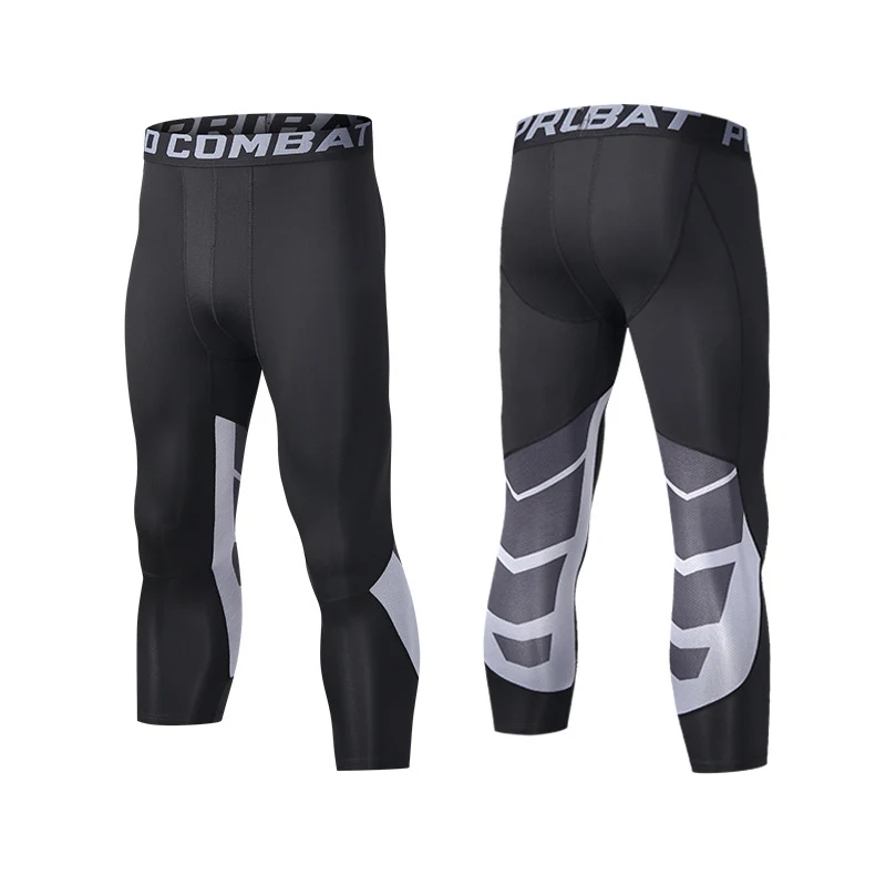 Pantaloni da basket da uomo con ginocchiere 3/4 Leggings a compressione imbottiti equipaggiamento protettivo sportivo pantaloni da ciclismo da corsa