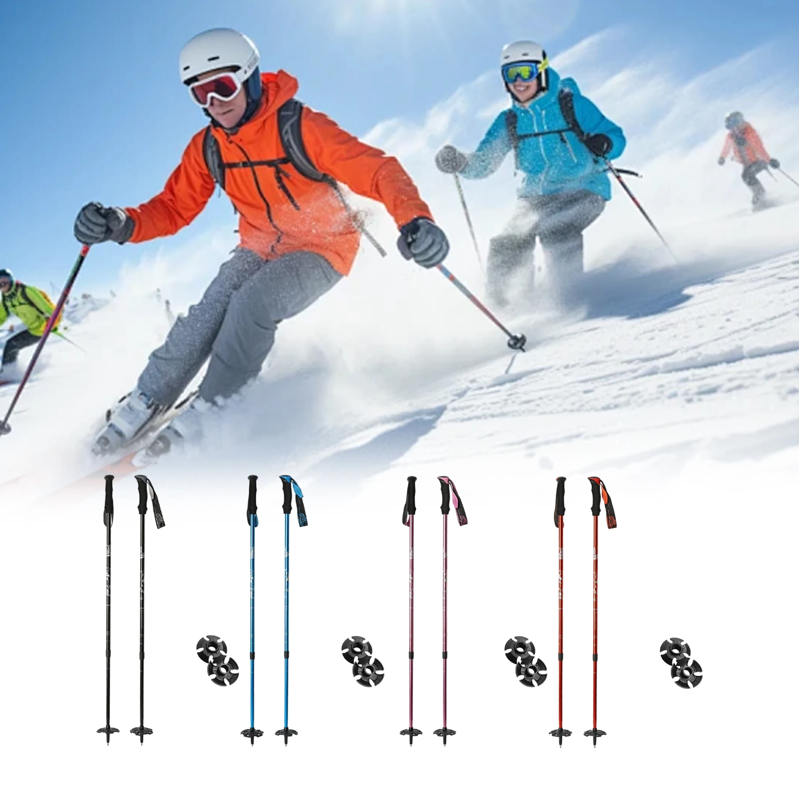 

Skiing Pole Adjustable Trekking Poles for Outdoor Adventures Hiking Support Snowboarding Sturdy Walking Sticks for Mountains