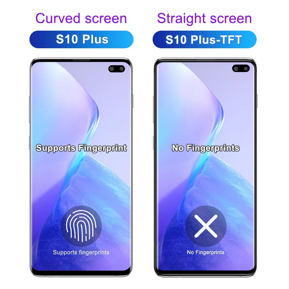 Screen for Samsung Galaxy S10 Plus S10+ G975 G975F Lcd Display Digital Touch Screen +Frame for Samsung Galaxy S10 Plus Assembly