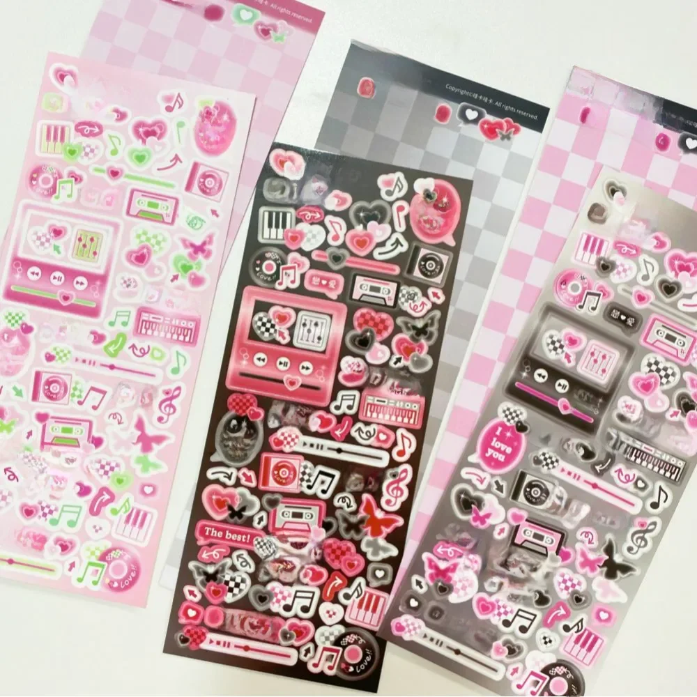 SCRAPBOOK musique autocollant décoratif coréen bricolage téléphone bagages moto ordinateur portable flocons idole carte déco autocollant