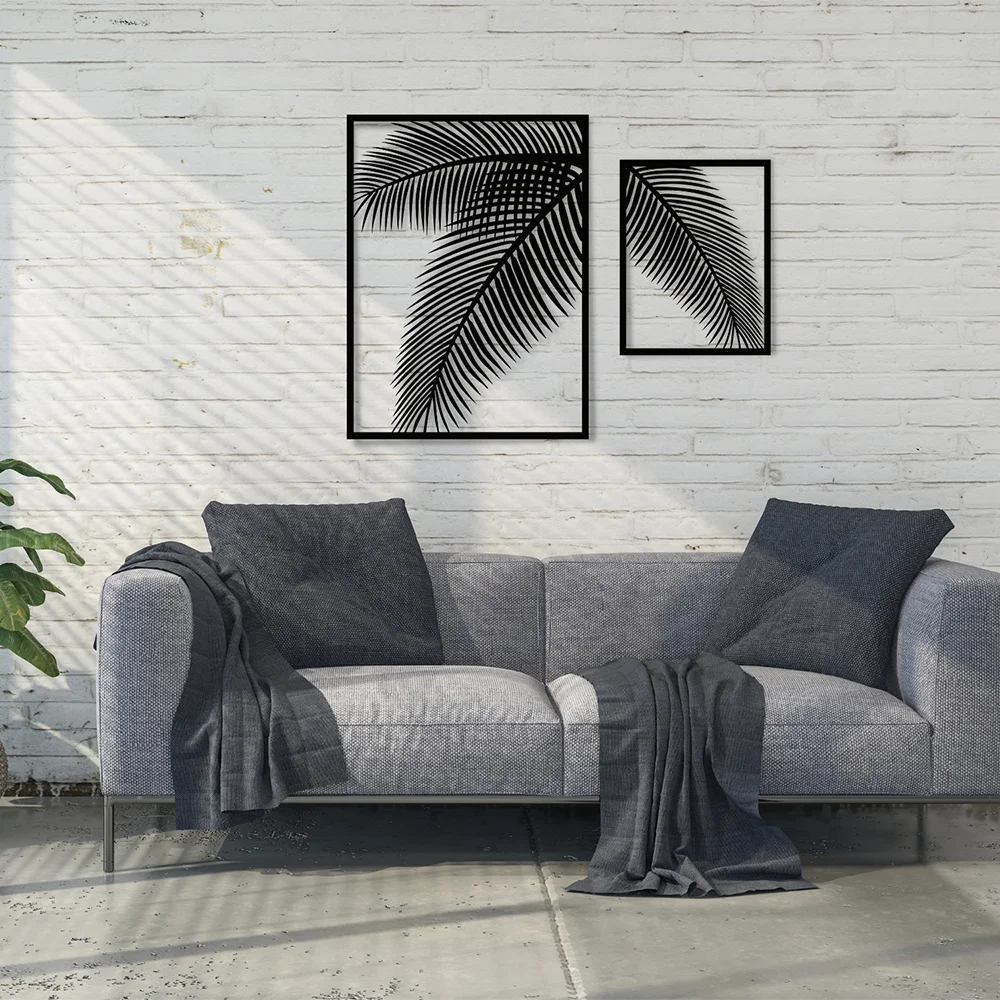 Metal Wall Art - ''Palm'', Nature Wall Art, 2 Pieces Wall Art, Home Decor, housewarming Gift, Palm Tree Wall Art, 2 Pieces Wall