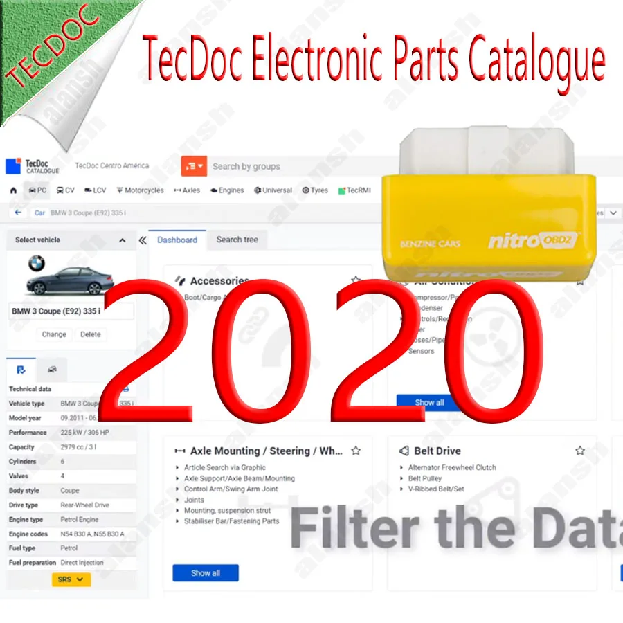 2020 catalogo parti elettroniche TecDoc per camion, autobus e auto + nitro