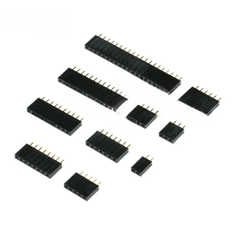 10 szt. Jednorzędowe żeńskie złącze pinowe o rastrze 2,54 mm, listwa żeńska 2P 3P 4P 6P 8P 10P 12P 16P 20P 40P, złącze rzędowe pinowe — zdjęcie 2