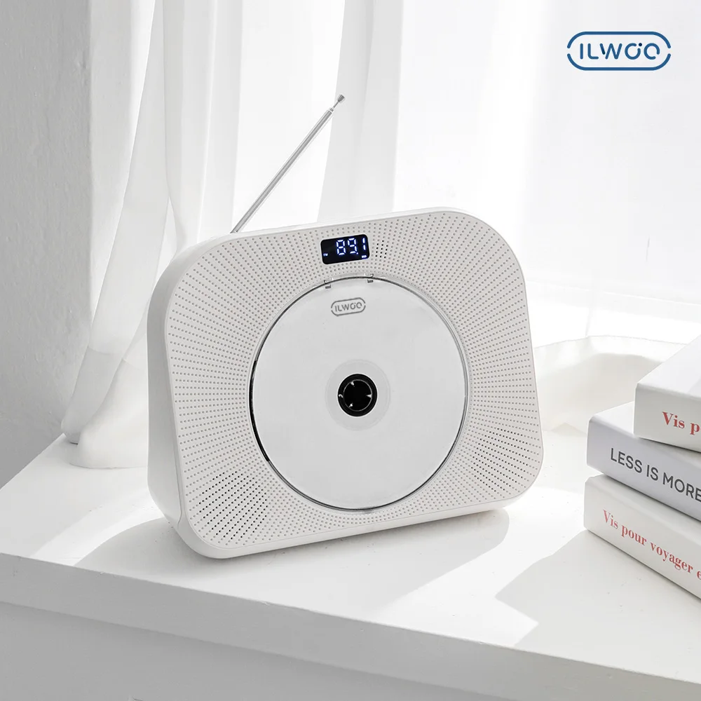 Il Woo Portable Wireless CD Player 7 IW-CP7 Bluetooth Table-top FM Radio USB remote control White Muster