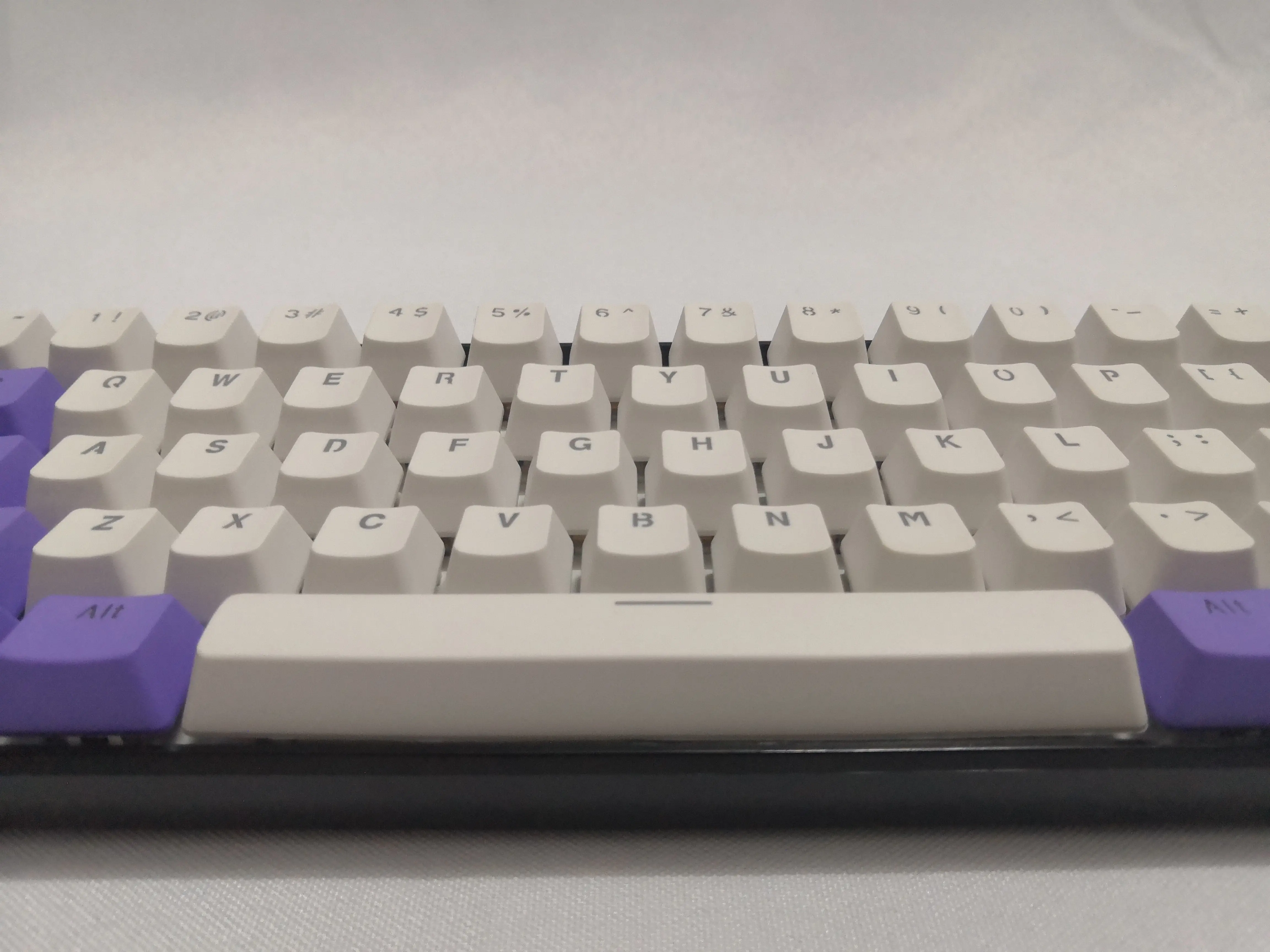 Teclas de Teclado mecánico de dos colores retroiluminados, Material PBT, OEM, Blanco púrpura, RK, 61