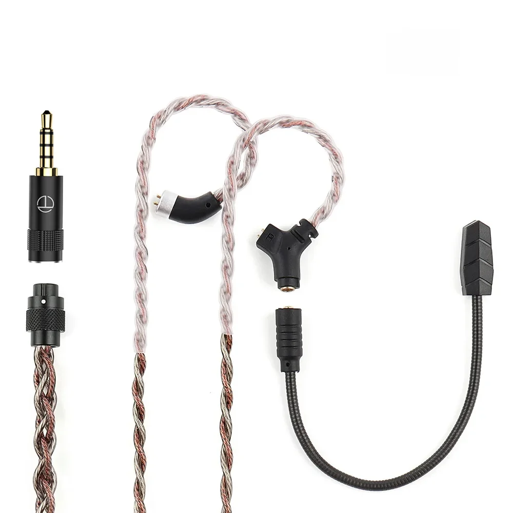 TRN RedChain Plus kabel do gier 4-rdzeniowy posrebrzany miedziany i miedziany mieszany kabel modernizacyjny z odłączanym 3.5mm 1.2M/2M — zdjęcie produktu 7