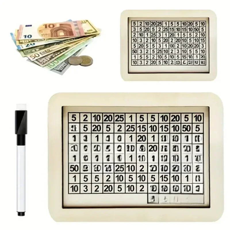 500/1000/2000/3000/5000/10000 Euro tirelire tirelire en bois tirelire réutilisable avec objectif d'épargne et boîtes de numéros