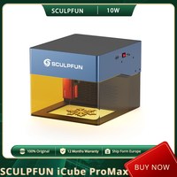 10W Sculpfun iCube Pro Max Laser Engraver, High-Speed, Multi-Compatible, Engraving area 120x120mm, BT function, Type-C interface