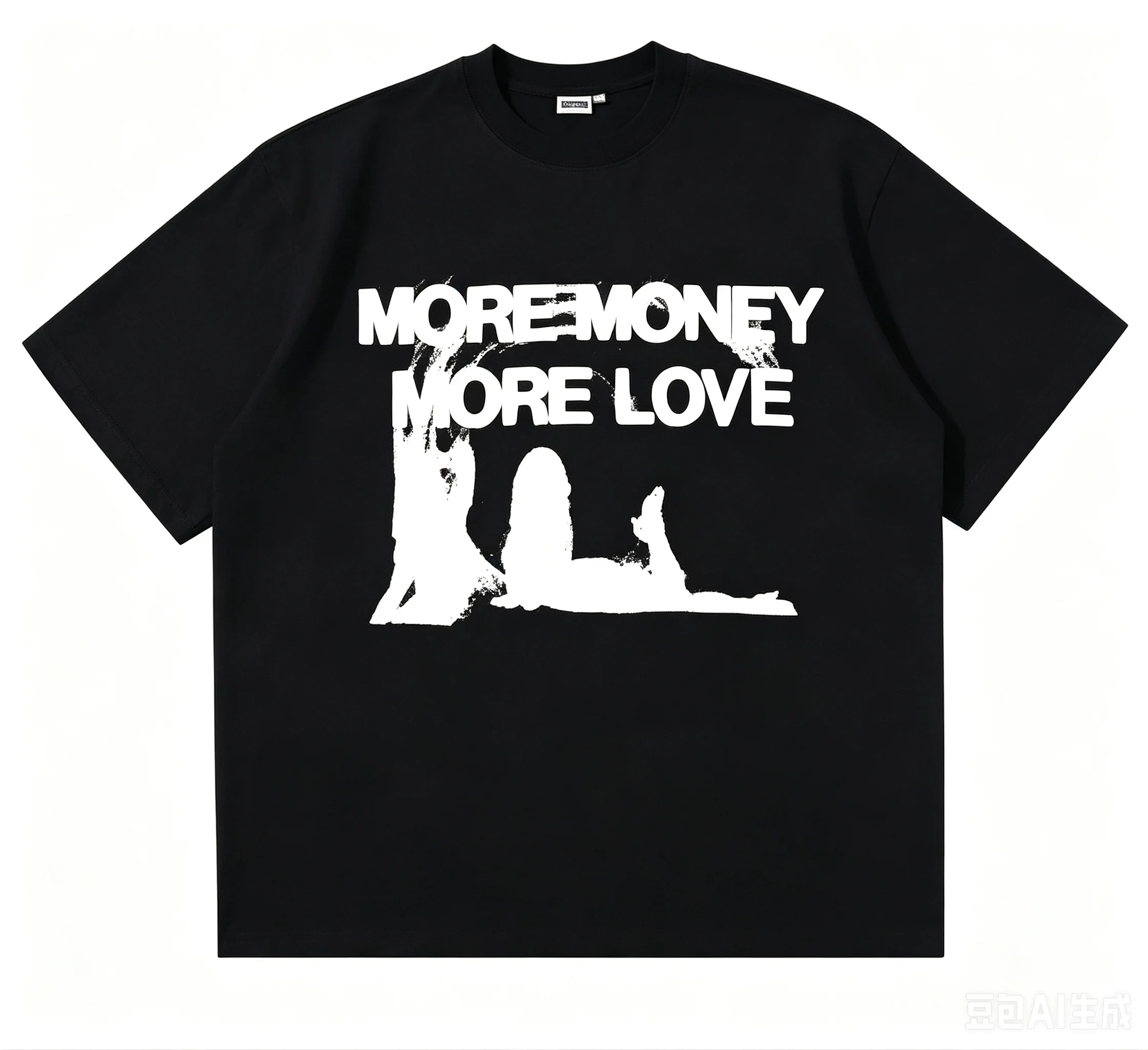 Men Women Oversized More Money More Love Graphic T Shirt Cotton Blend Short Sleeve Streetwear Trendy Casual Fashion Tees Daily Tops