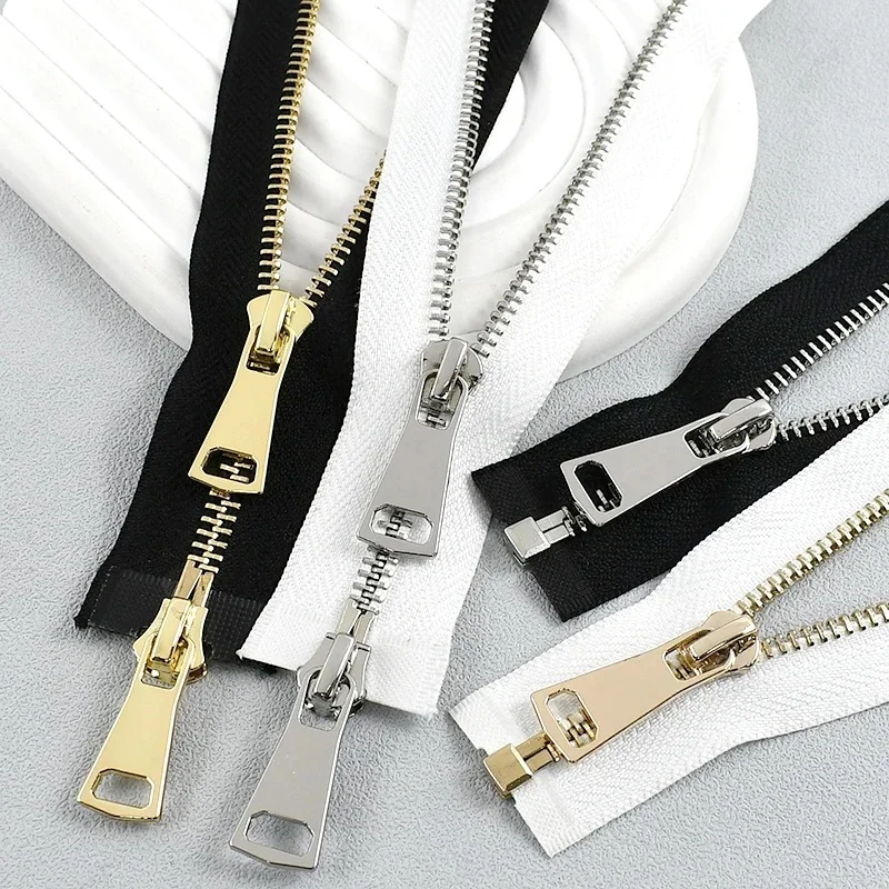 1 pièce 5 # Fermeture à glissière en métal 60-150cm fermer/ouverture fermetures à glissière automatique pour sac vêtements fermeture fermetures Zips Kit de réparation bricolage vêtement accessoires