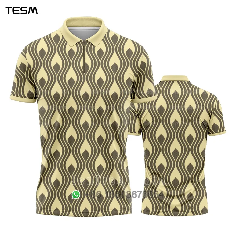 Retro POLO Shirt Men Summer Sports V-Neck T-shirt Street Trendy Short Sleeve 3D HD Print T-shirt