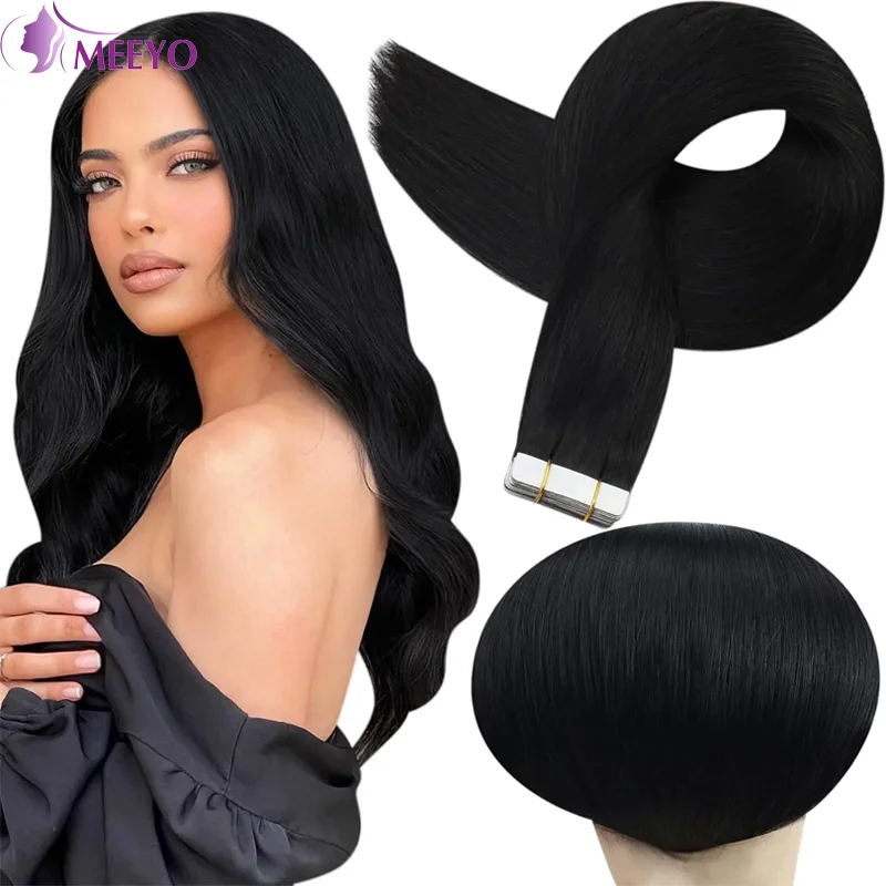 Tape in Hair Extensions Human Hair Tape 20 Pieces 50G Natural Color16 To 26 Inch Double Sided Tape for Skin Weft Hair Extension