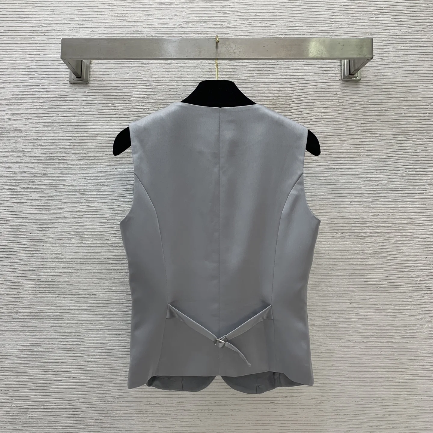 

New Fashion Commuter Two Piece Set! Slimming and slimming AB side splicing single breasted V-neck vest top ➕ High waist slim
