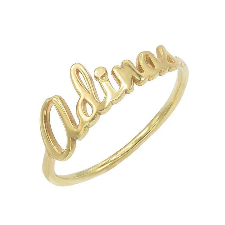 Non-Adjustable Custom Name Ring Personalized High Quality Stainless Steel Women's Ring Best Valentine's Day Gift for Women