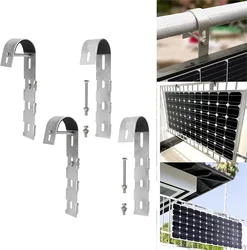 Solar Panel Bracket Hooks For Balcony Railing Holder for PV Module  Alloy Steel Holder Balcony 2/4 Pieces Stainless Steel Hooks