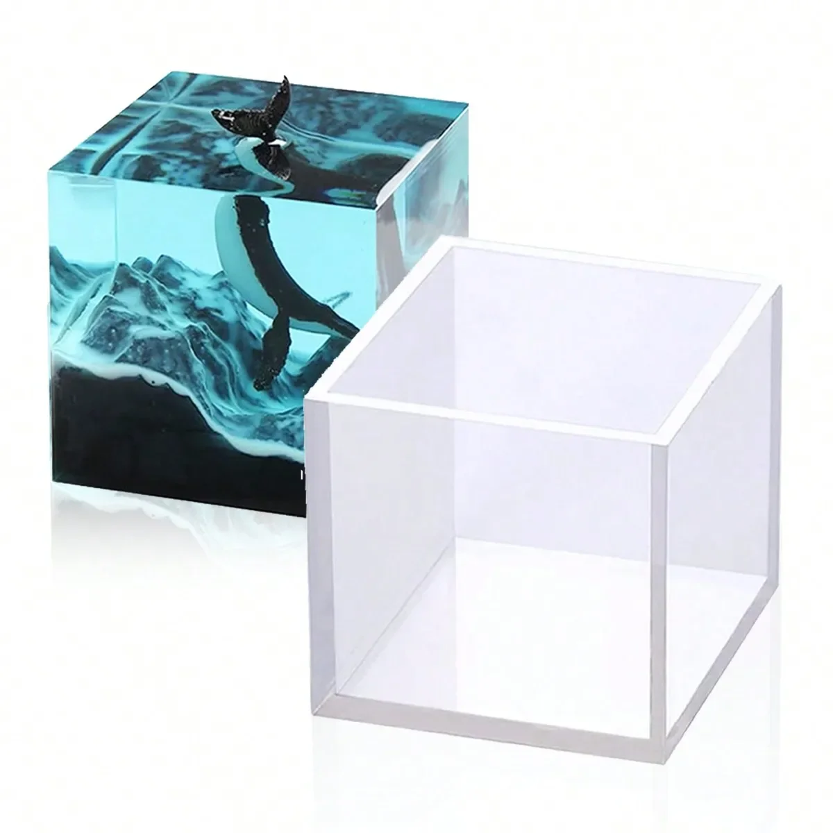 Leeseph Cube Resin Mold, przezroczyste silikonowe formy kostki DIY Craft Making Resin Candle Soap Tools, do majsterkowania Art Making Home Decoration — zdjęcie 2